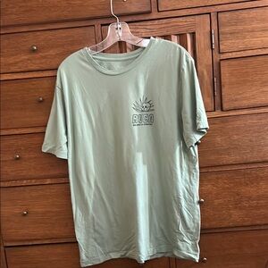 RVCA Green Short Sleeve Tee with Crew Neck